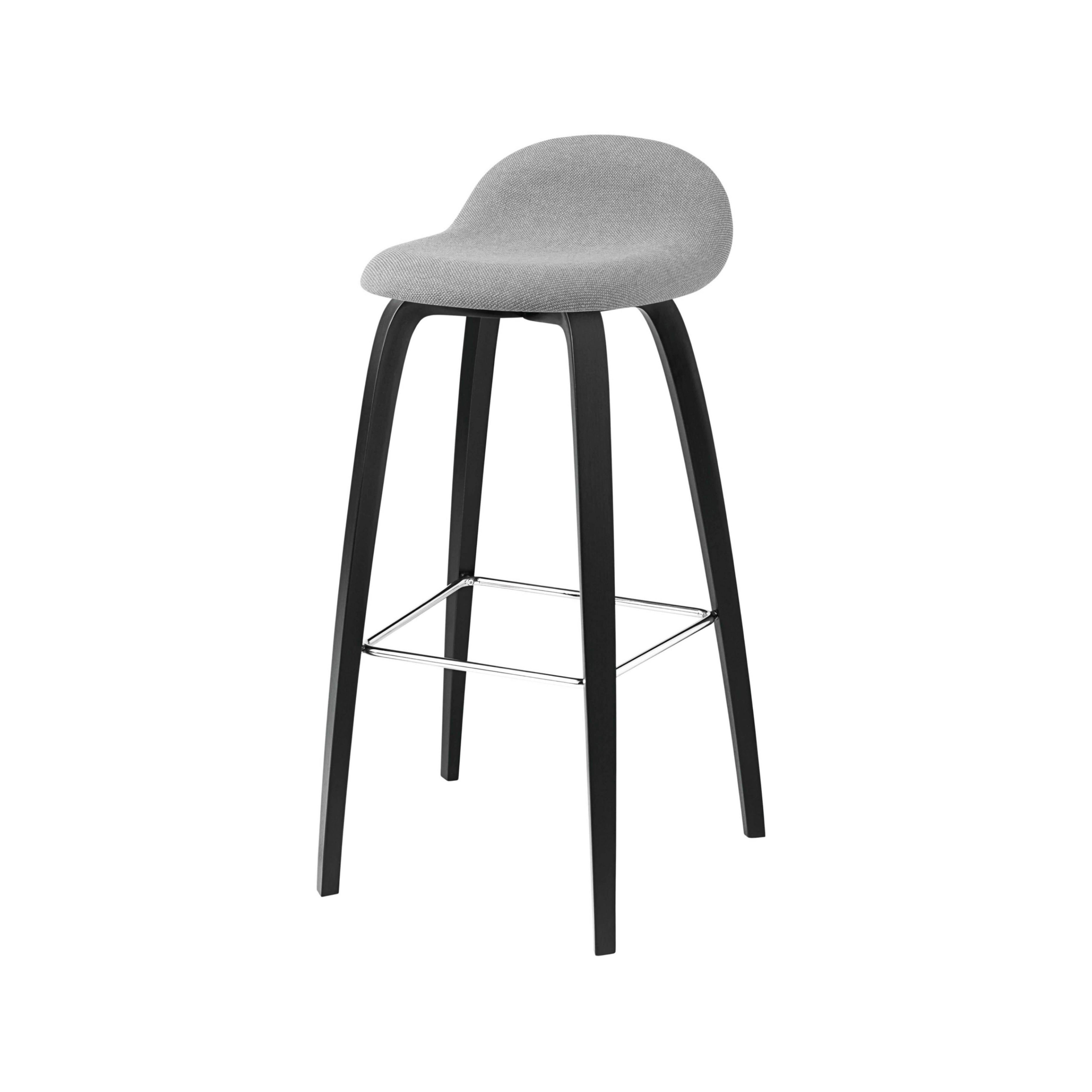 3D Bar + Counter Stool: Wood Base + Full Upholstery + Counter + Black Stained Beech