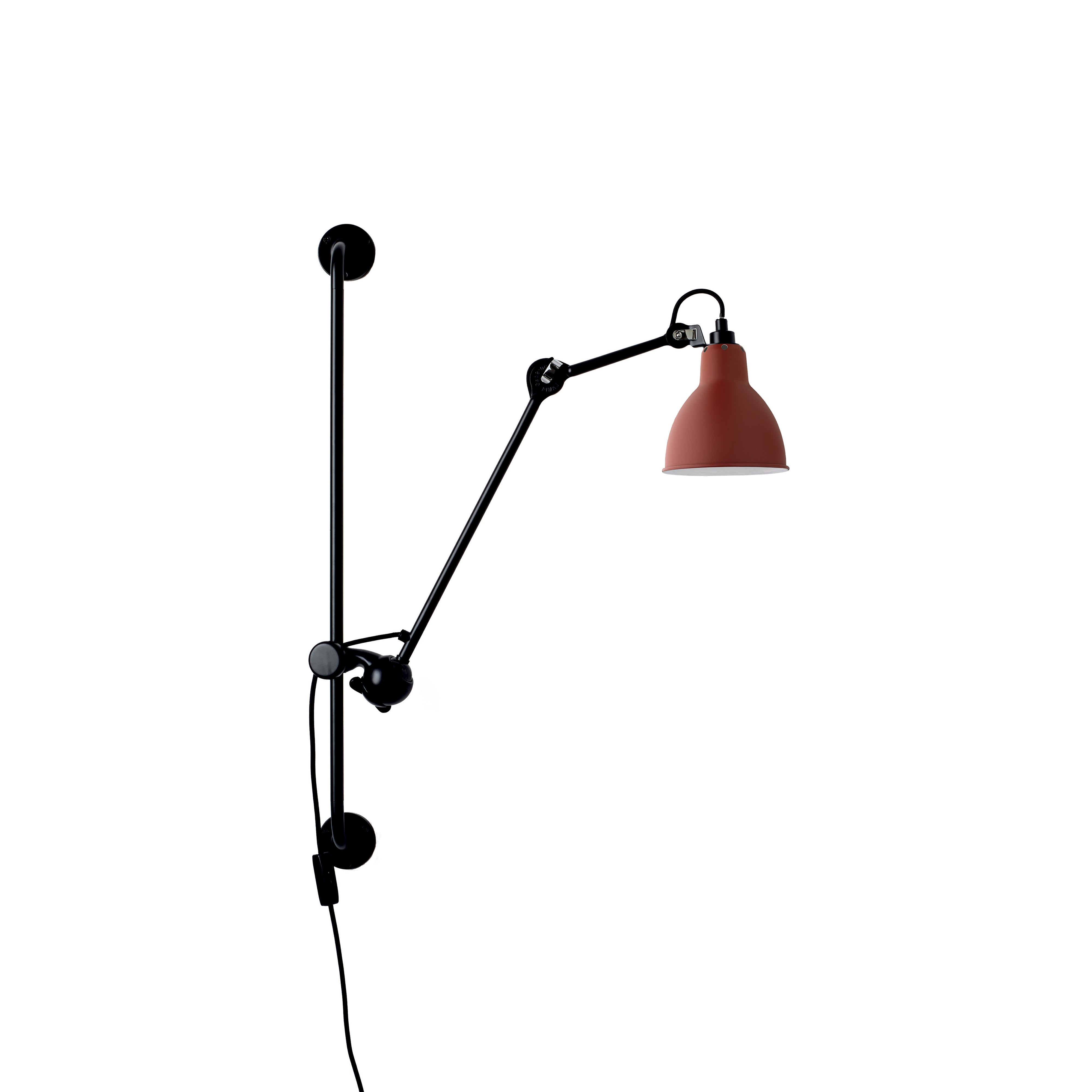 Lampe Gras N°210 Lamp: Red + Round