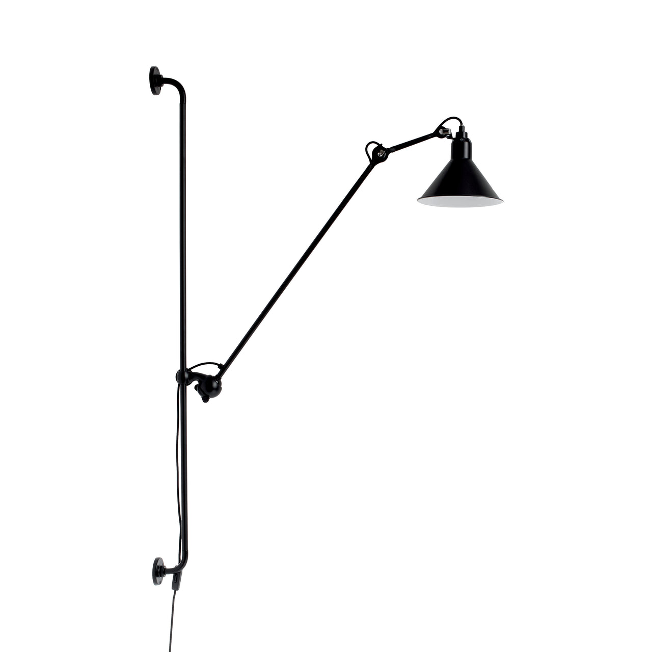 Lampe Gras N°214 Lamp: Black + Conic