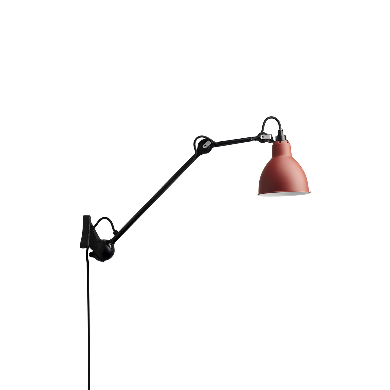 Lampe Gras N°222 Lamp: Red + Round
