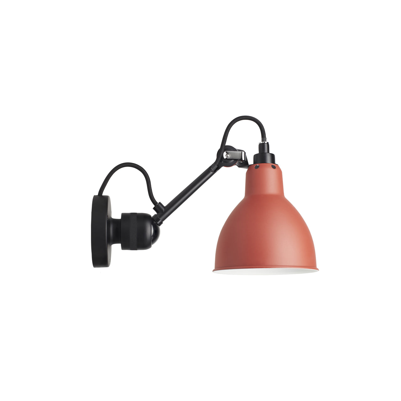 Lampe Gras N°304 Lamp: Black + Red + Round