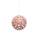 Coral Pendant Light: Medium + Bamboo + Pink + White