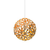 Floral Pendant Light: Medium + Bamboo + Orange + White