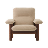 Brasília Lounge Chair: Upholstered + Dark Stained Oak + Boucle 02