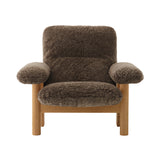 Brasilia Lounge Chair: High Back Upholstered + Natural Oak + Sheepskin Root