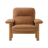 Brasilia Lounge Chair: High Back Upholstered + Natural Oak + Dunes 21004