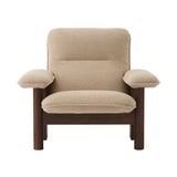 Brasília Lounge Chair: Upholstered + Walnut + Boucle 02