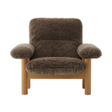 Brasília Lounge Chair: Upholstered + Natural Oak + Sheepskin Root