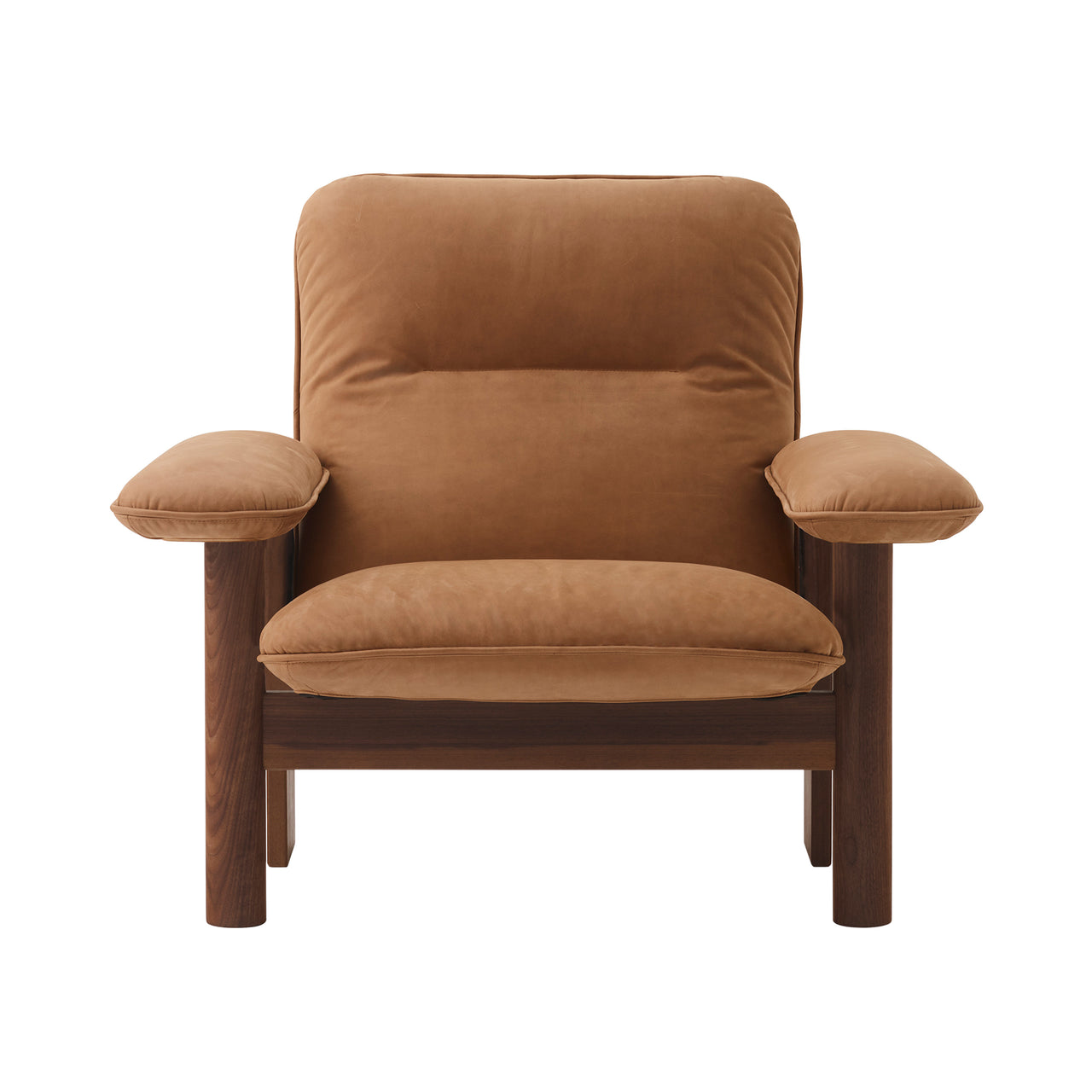 Brasília Lounge Chair: Upholstered + Dark Stained Oak + Dunes 21004
