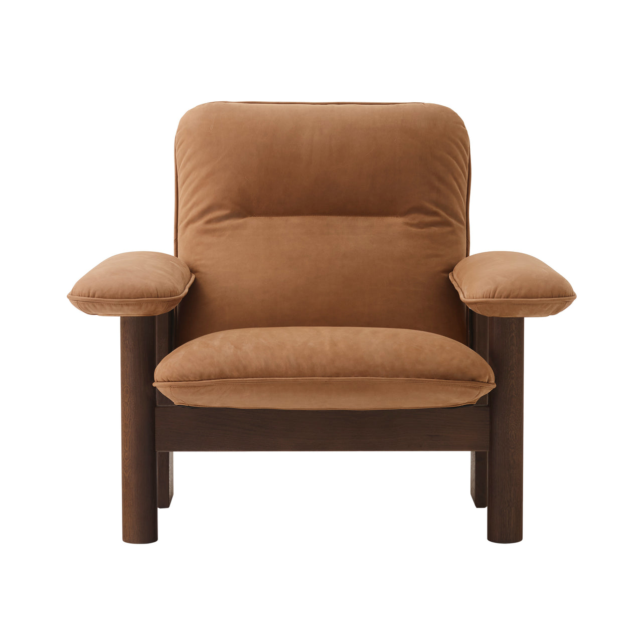 Brasília Lounge Chair: Upholstered + Walnut + Dunes 21004