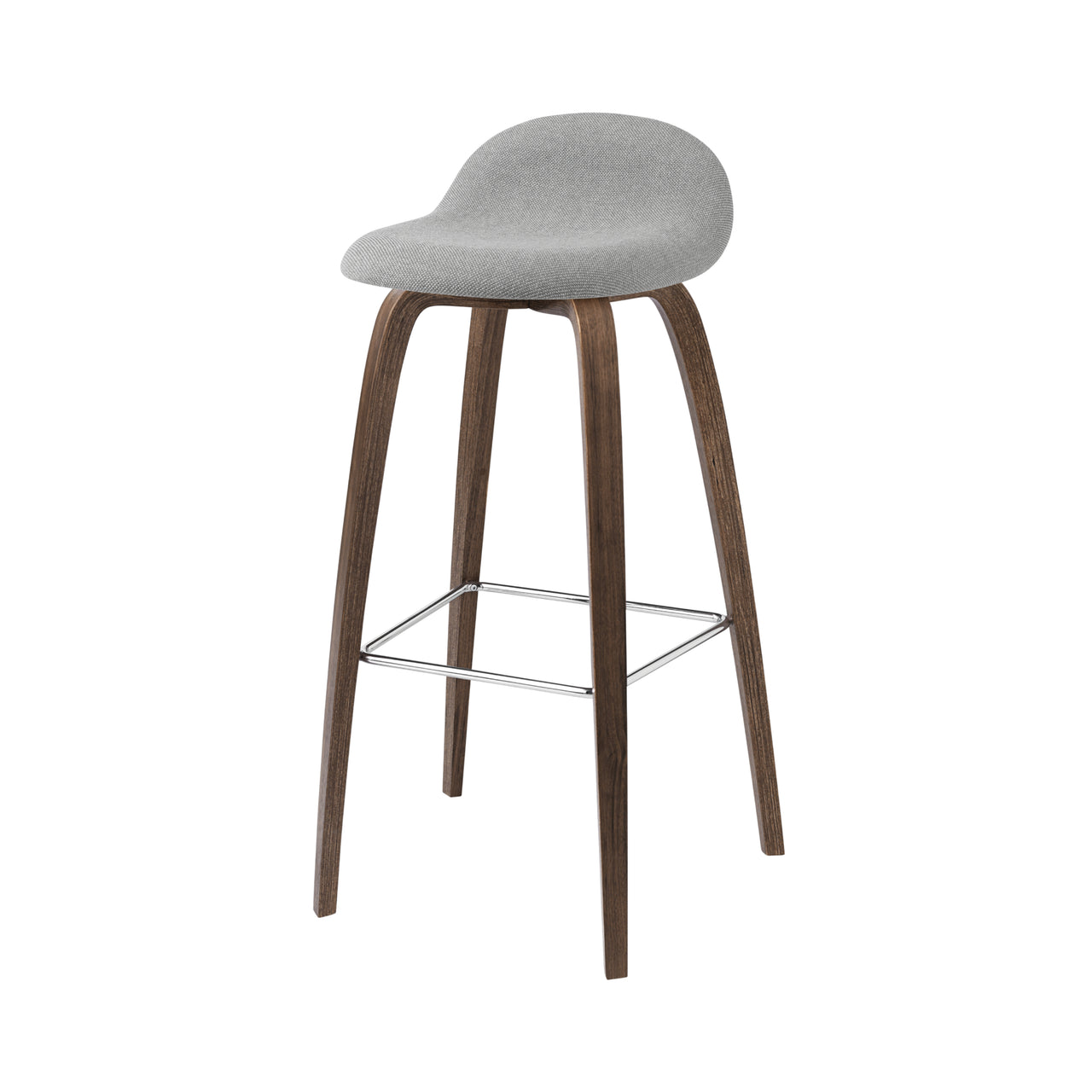 3D Bar + Counter Stool: Wood Base + Full Upholstery + Bar + American Walnut
