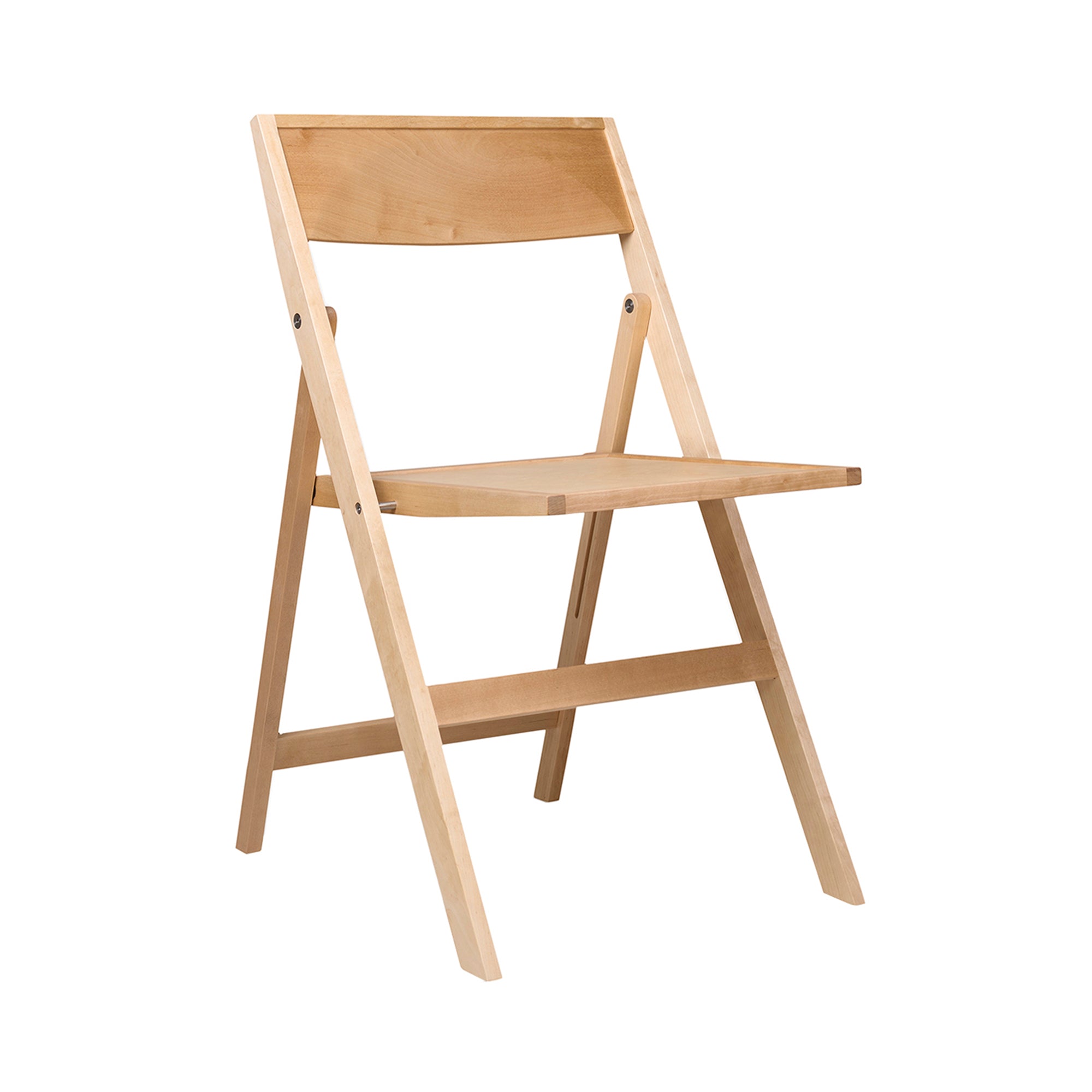 Folding Flat Chair: Without cushion + Natural Birch 