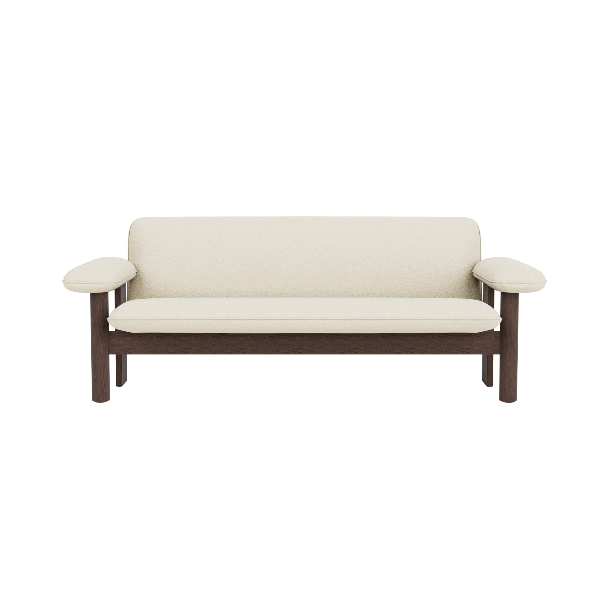 Brasilia 2 Seater Sofa : Upholstered + Dark Stained Oak