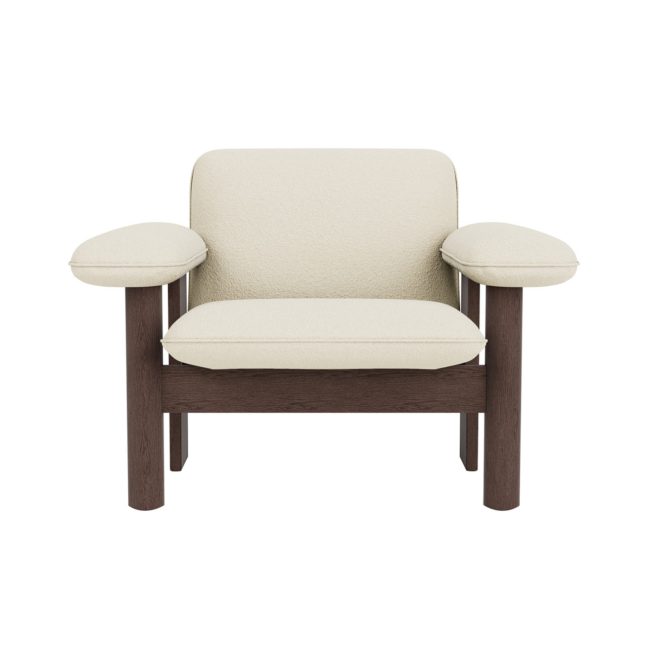 Brasilia Lounge Chair: Low Back Upholstered + Dark Stained Oak