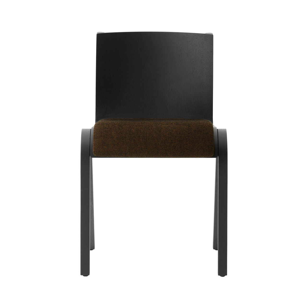 Ready Dining Chair: Seat Upholstered + Black Painted Oak + Hallingdal 370