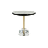 Pina Table: Low + Green + Transparent + Brass