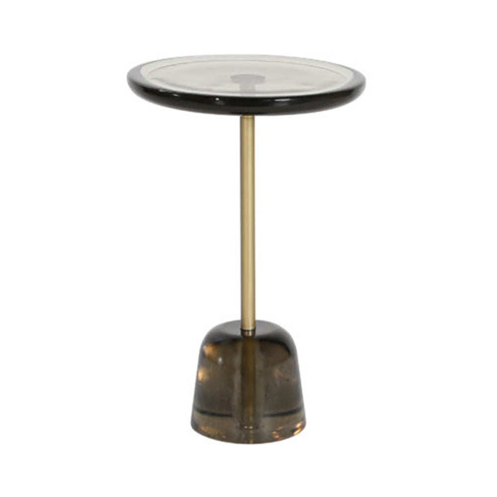 Pina Table: High + Light Grey + Brass