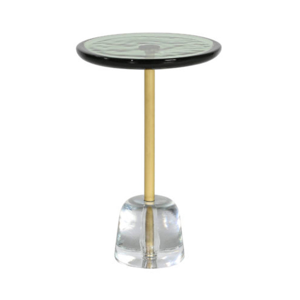 Pina Table: Green + Transparent + Brass