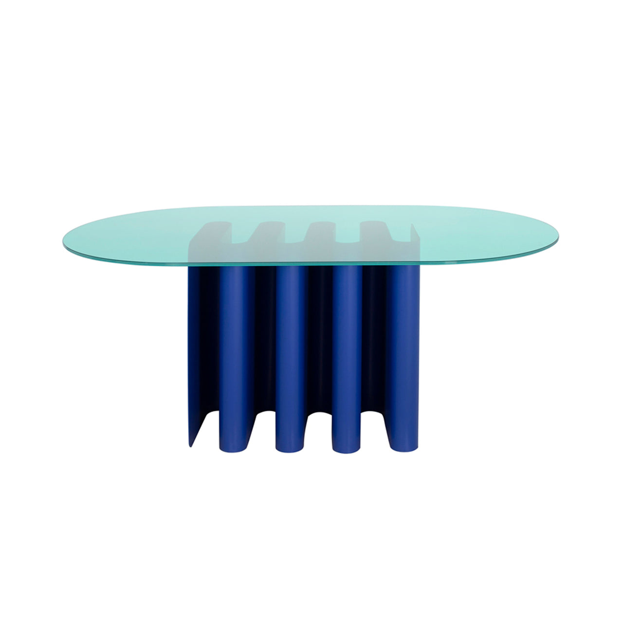Tavolo2 Dining Table: Green + Ultramarine Blue