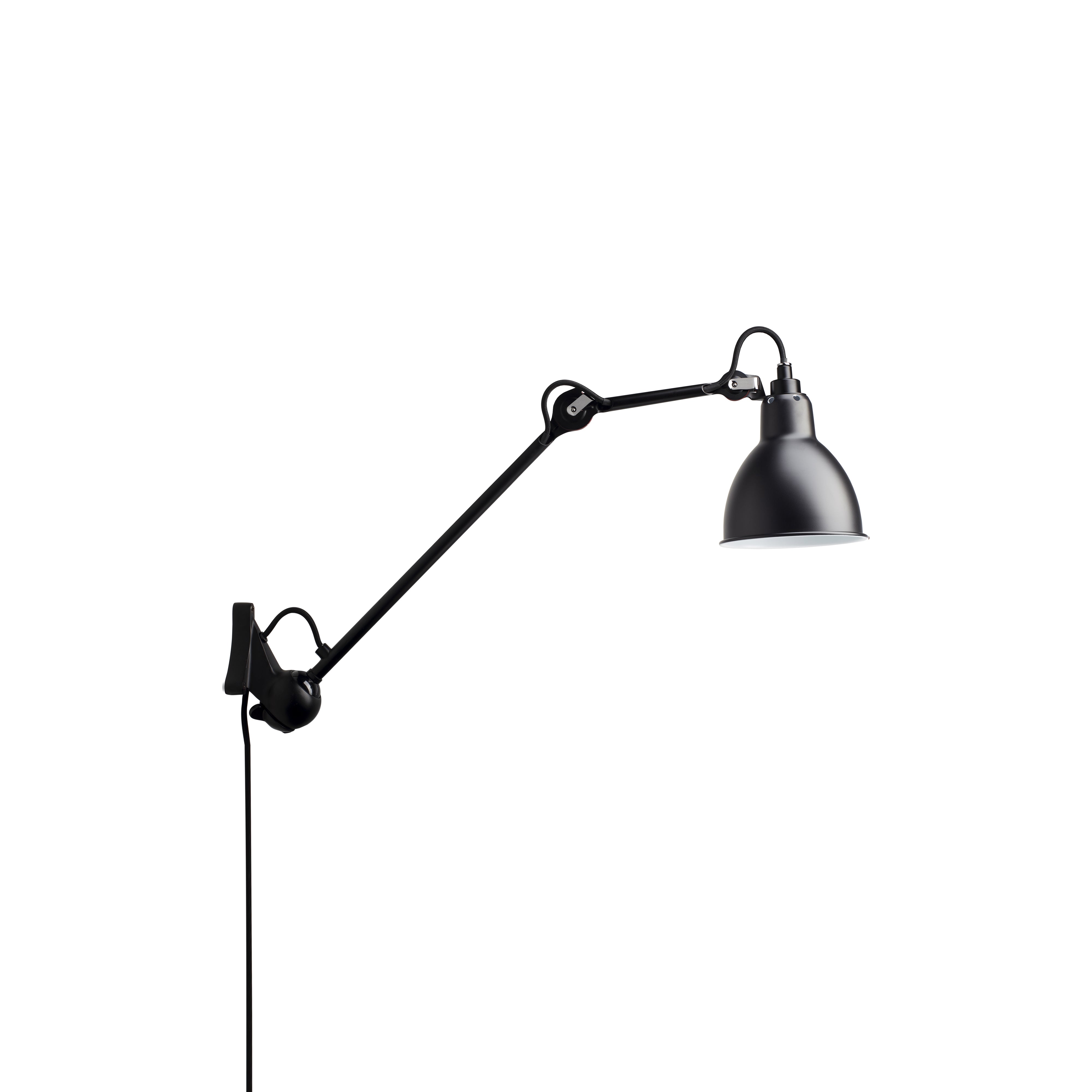 Lampe Gras N°222 Lamp: Black + Round