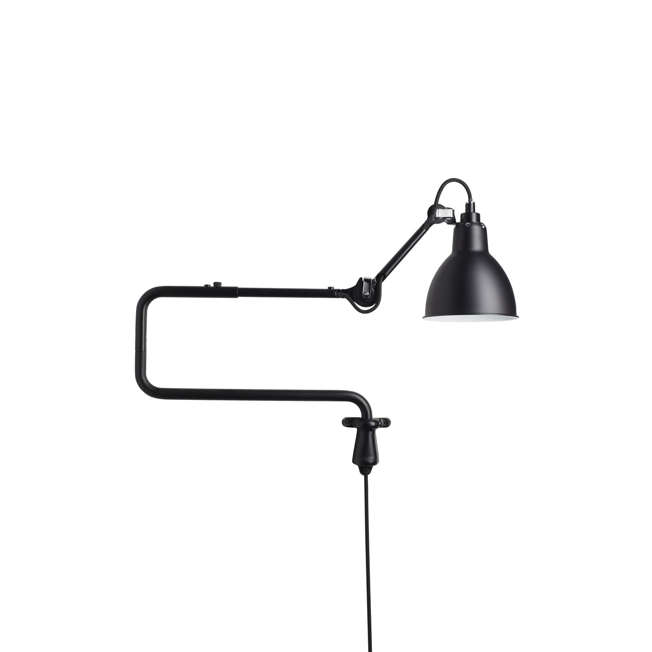 Lampe Gras N°303 Lamp: Black + Round