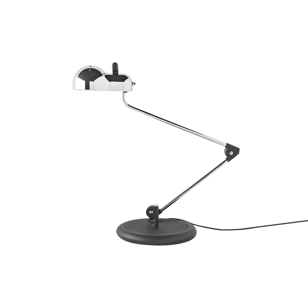 Topo Table Lamp: Polished Chrome + Black