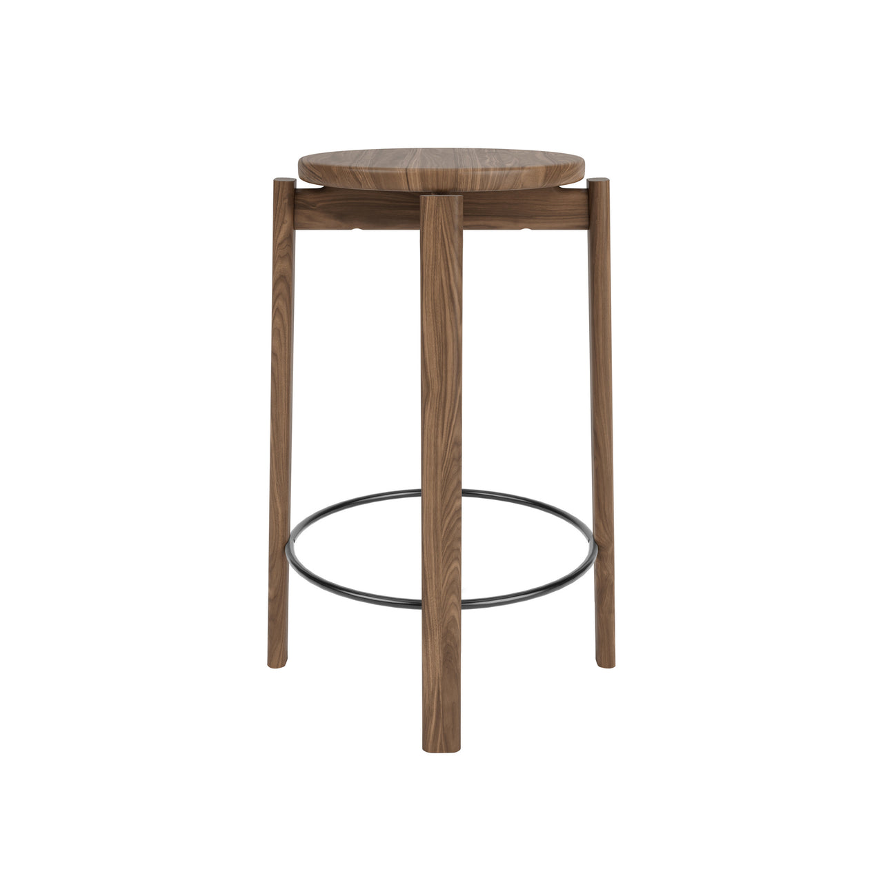 Passage Bar + Counter Stool: Counter + Walnut + Black