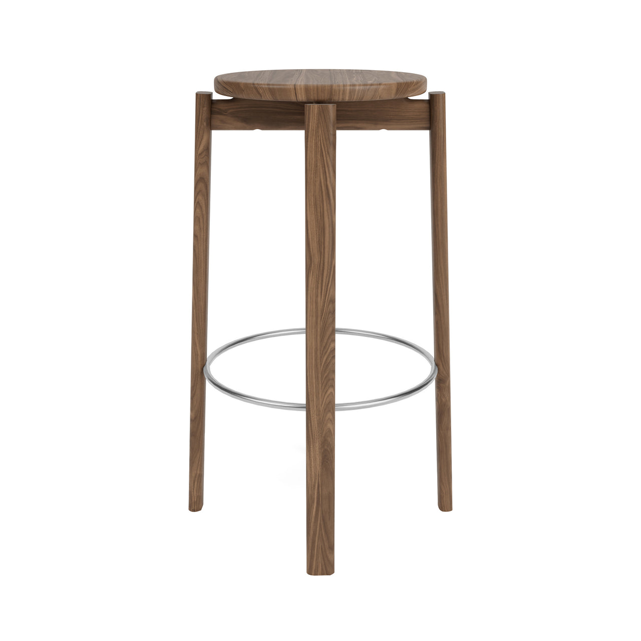 Passage Bar + Counter Stool: Bar + Walnut + Stainless Steel