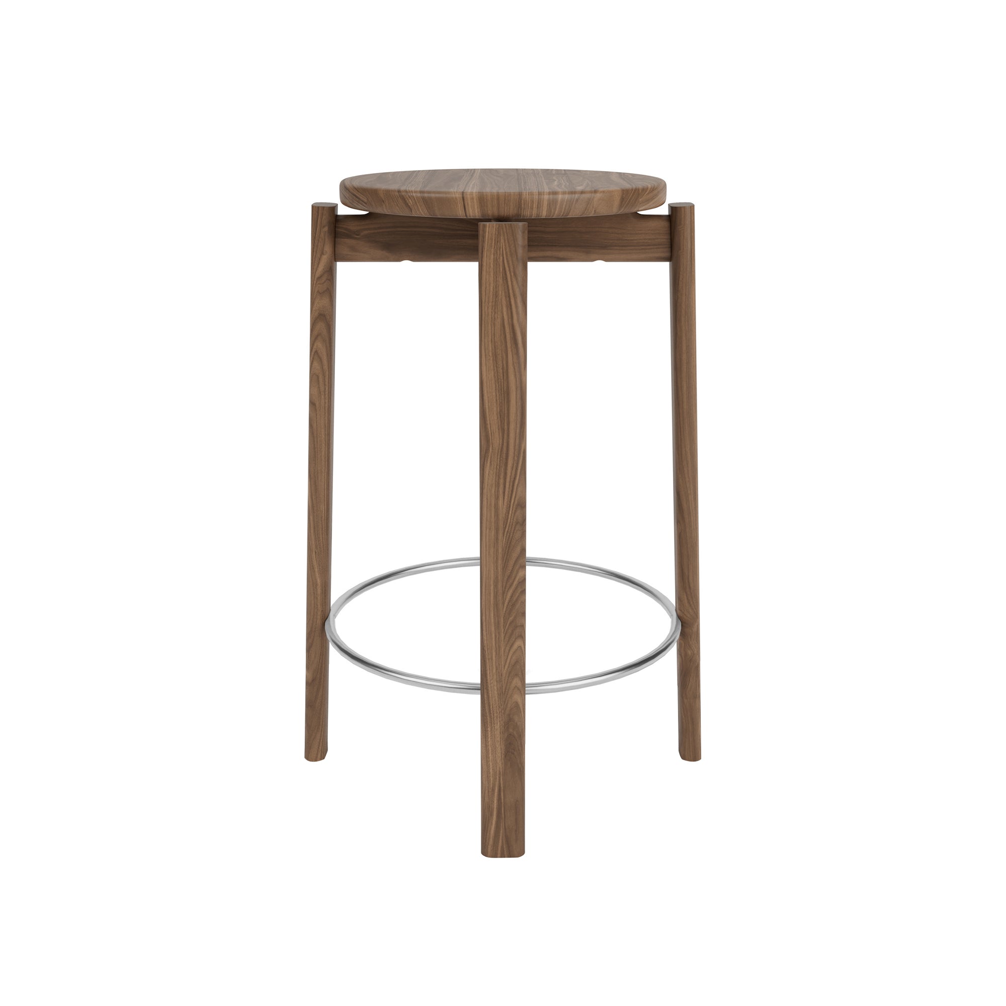 Passage Bar + Counter Stool: Counter + Walnut + Stainless Steel