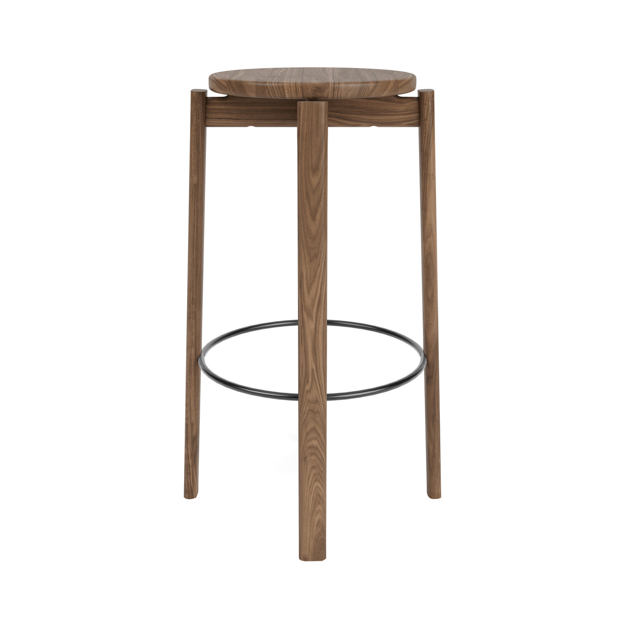 Passage Bar + Counter Stool: Bar + Walnut + Black