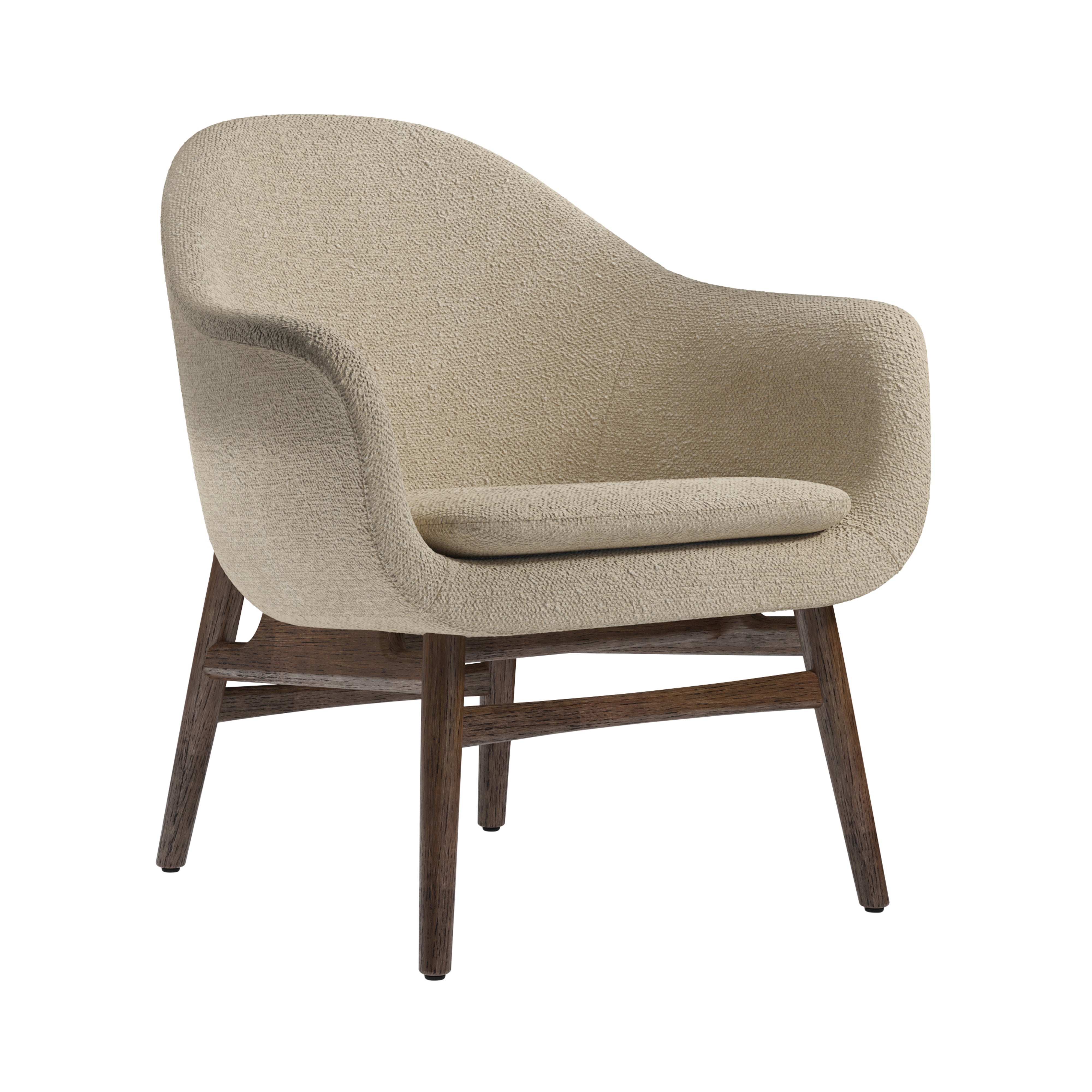 Harbour Lounge Chair: Dark Stained Oak + Boucle 02