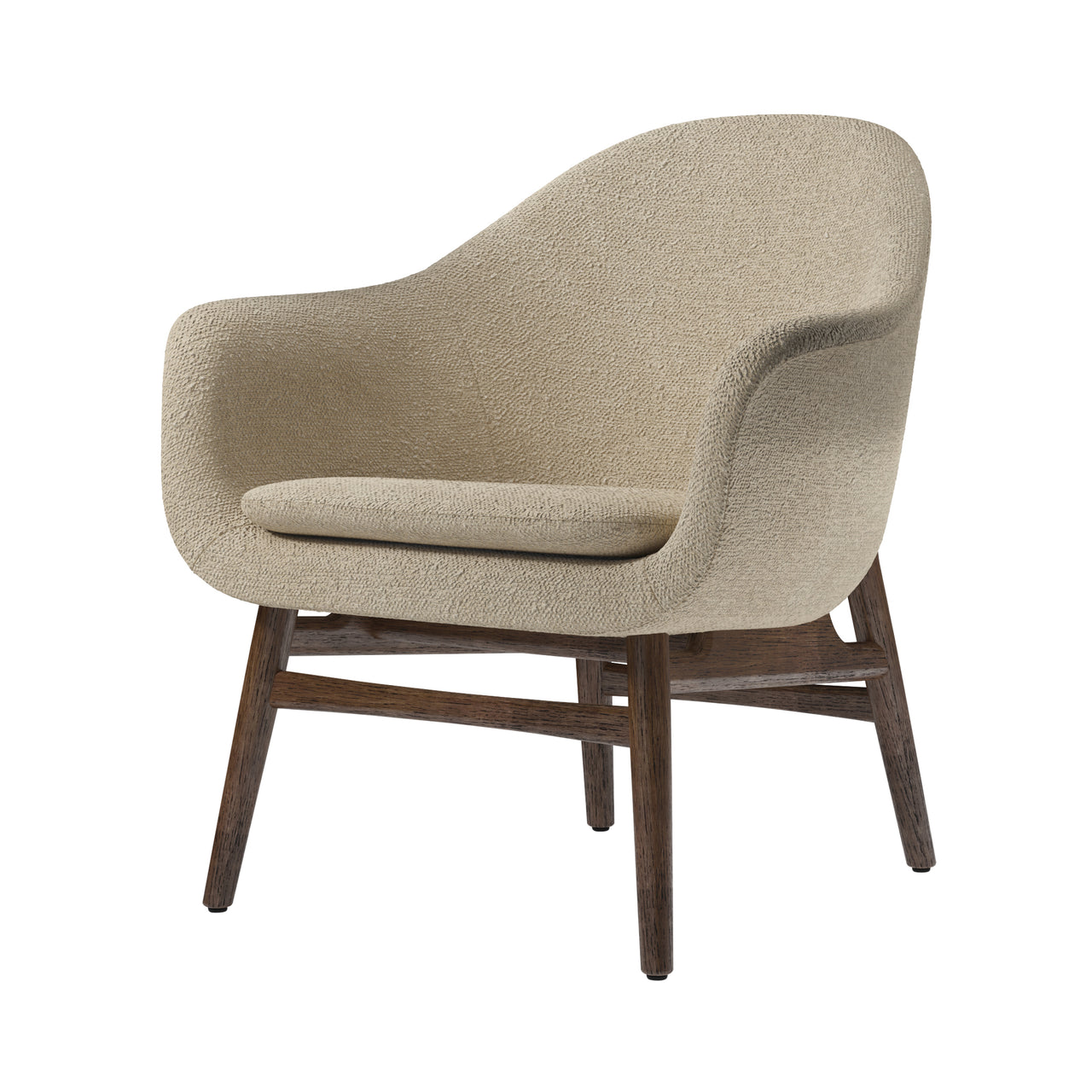 Harbour Lounge Chair: Dark Stained Oak + Boucle 02