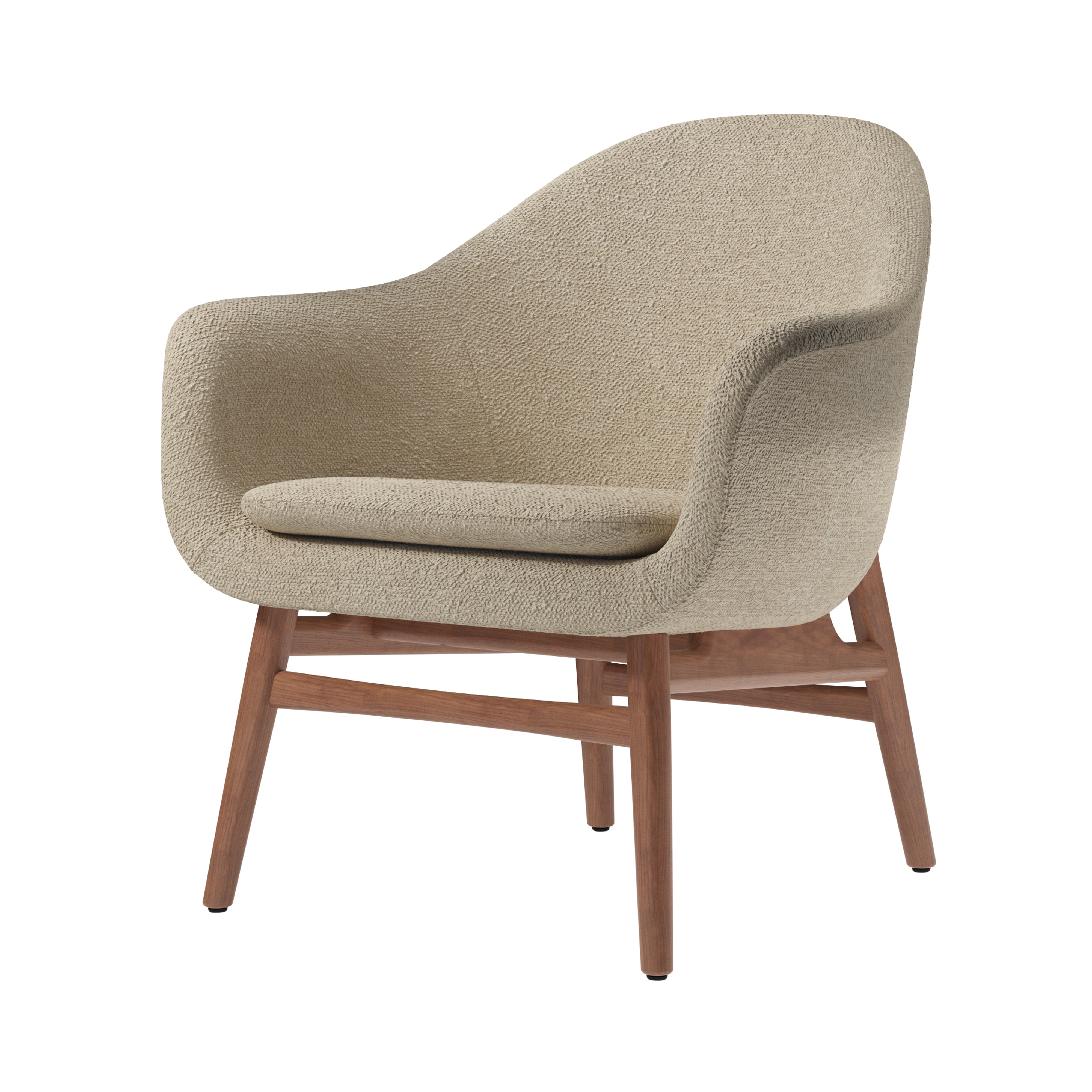Harbour Lounge Chair: Walnut + Boucle 02