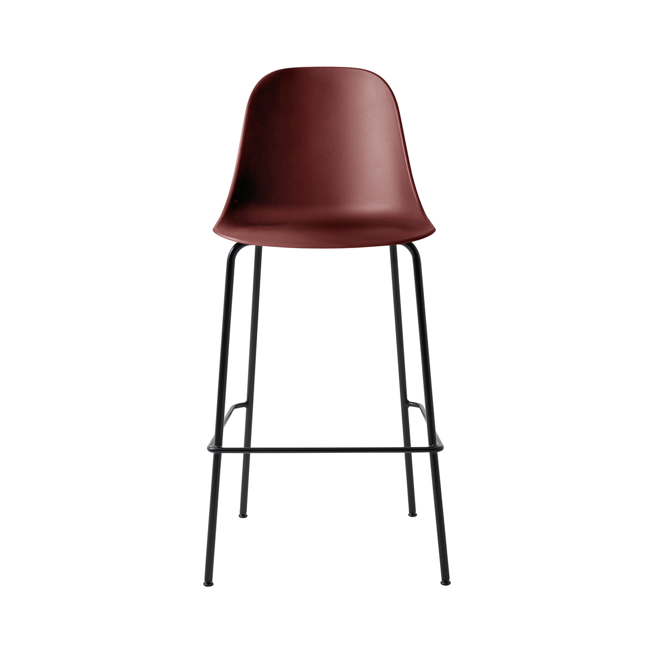 Harbour Bar + Counter Side Chair: Steel Base + Bar + Burned Red