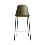 Harbour Bar + Counter Side Chair: Steel Base + Bar + Olive