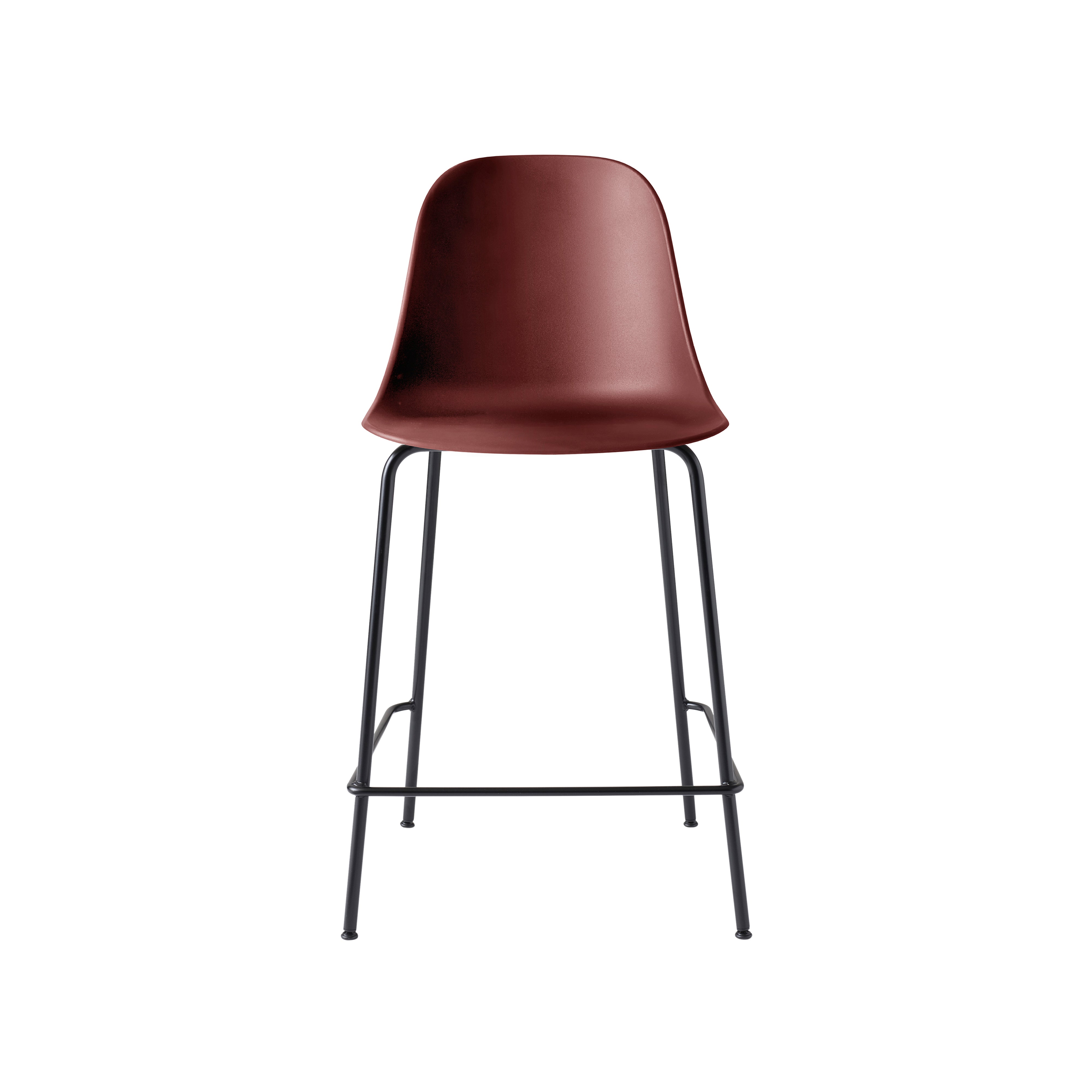 Harbour Bar + Counter Side Chair: Steel Base + Counter + Burned Red
