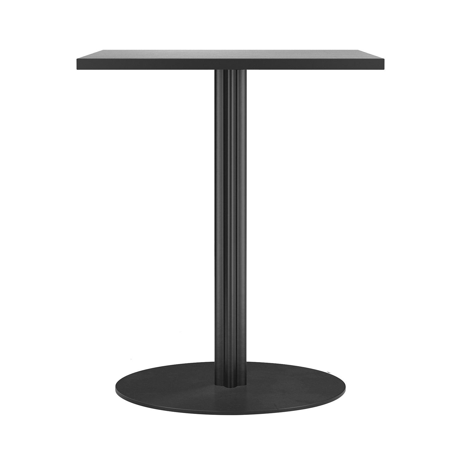 Harbour Column Dining Table: Rectangle + Charcoal Linoleum + Round