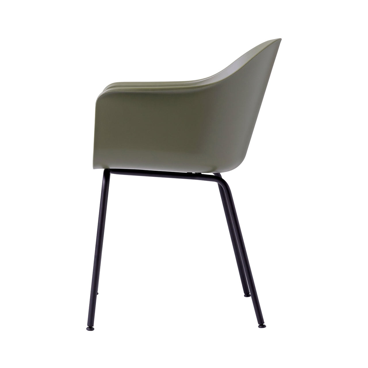 Harbour Dining Chair: Steel Base + Olive