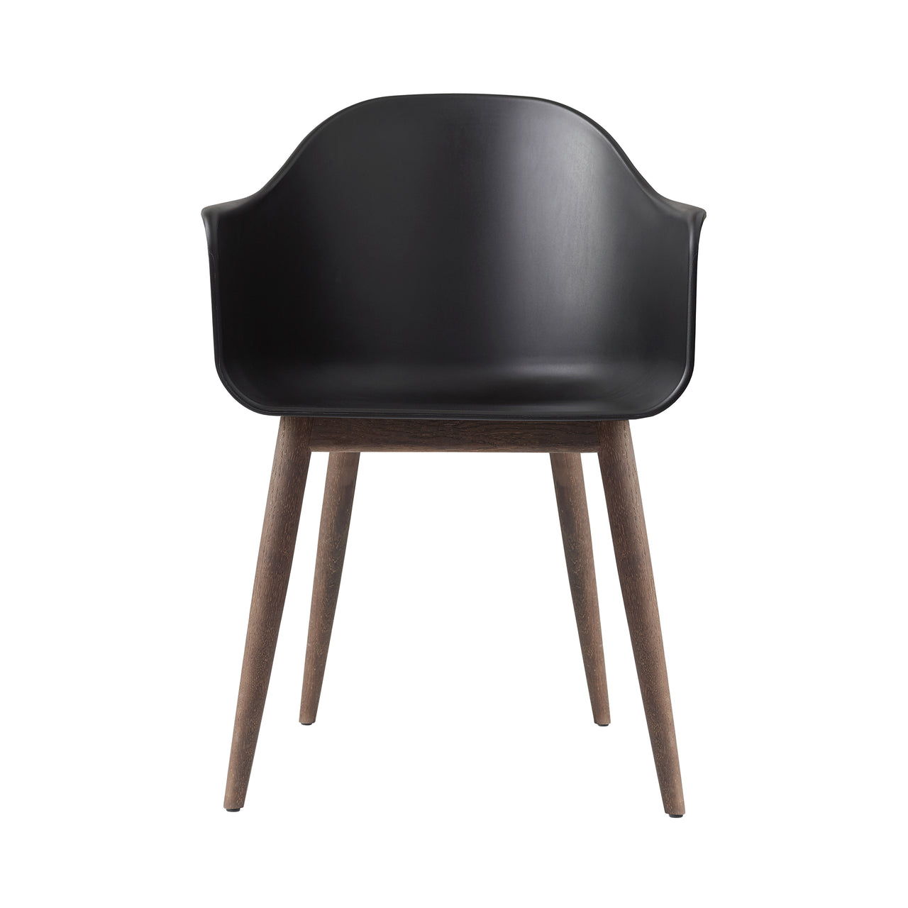 Harbour Dining Chair: Wood Base + Dark Stained Oak + Black