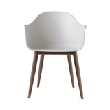 Harbour Dining Chair: Wood Base + Dark Stained Oak + Light Grey