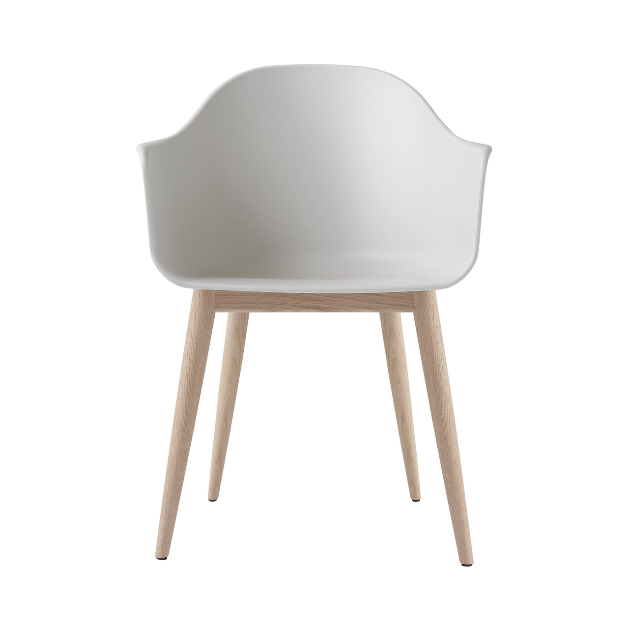 Harbour Dining Chair: Wood Base + Natural Oak + Light Grey