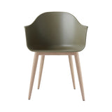 Harbour Dining Chair: Wood Base + Natural Oak + Olive