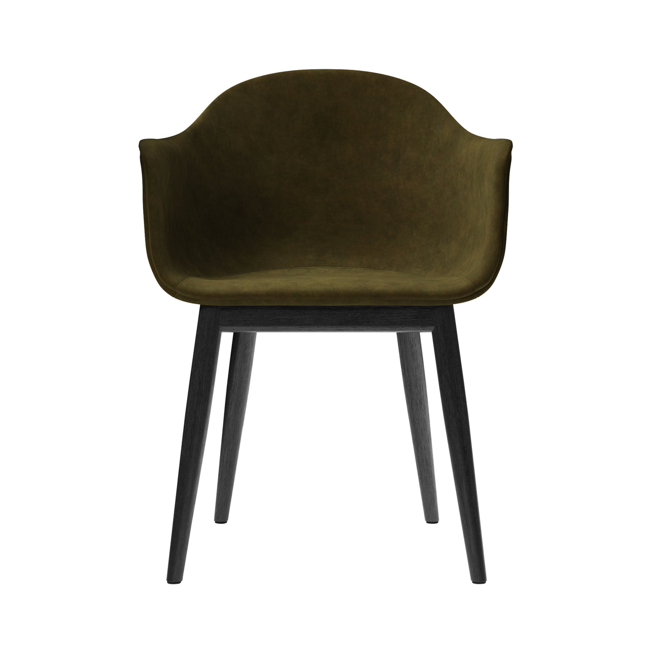 Harbour Dining Chair: Wood Base Upholstered + Black Oak