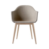 Harbour Dining Chair: Wood Base Upholstered + Natural Oak