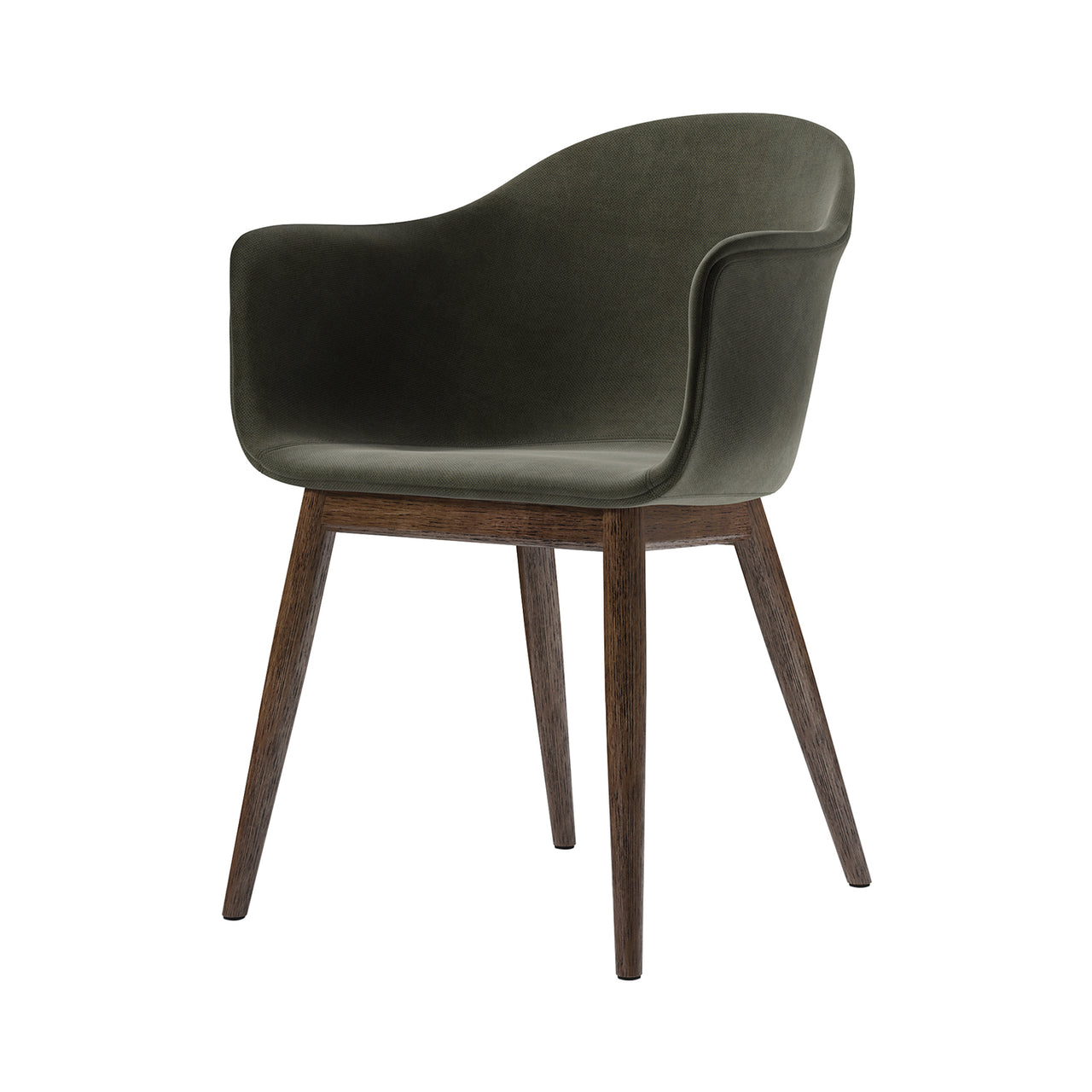 Harbour Dining Chair: Wood Base Upholstered + Dark Stained Oak + Fiord2 961