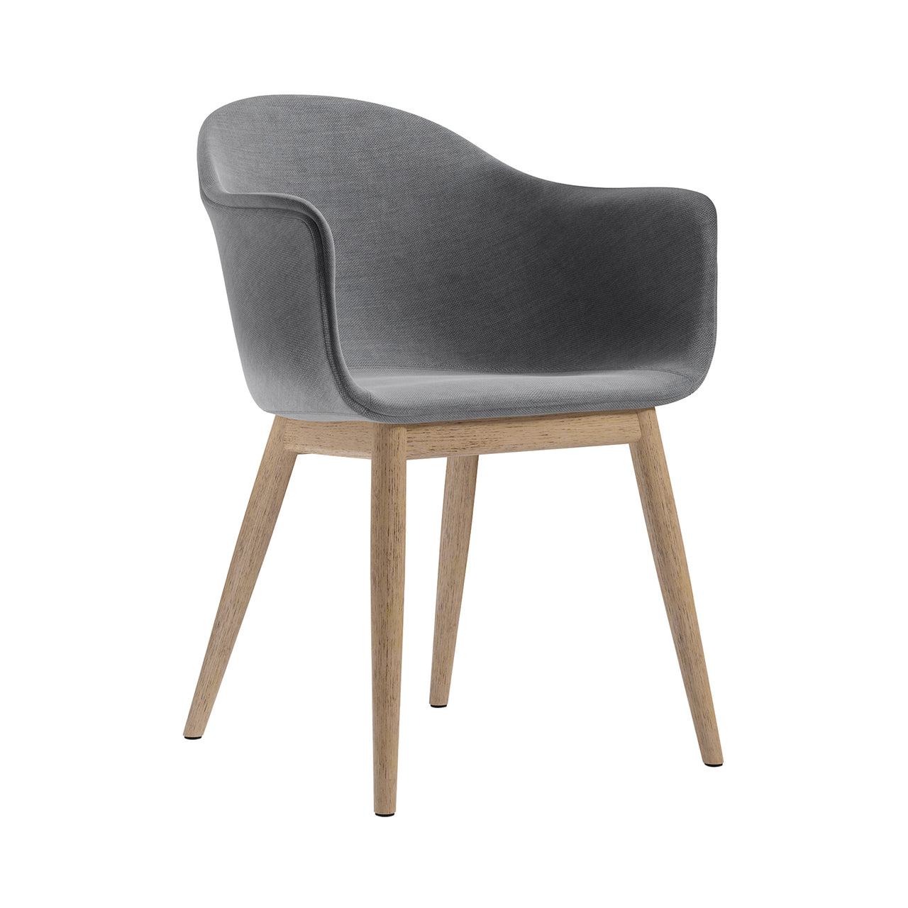 Harbour Dining Chair: Wood Base Upholstered + Natural Oak + Fiord 0751