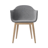 Harbour Dining Chair: Wood Base Upholstered + Natural Oak + Fiord 0751