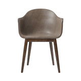 Harbour Dining Chair: Wood Base Upholstered + Dark Stained Oak + Dakar 0311