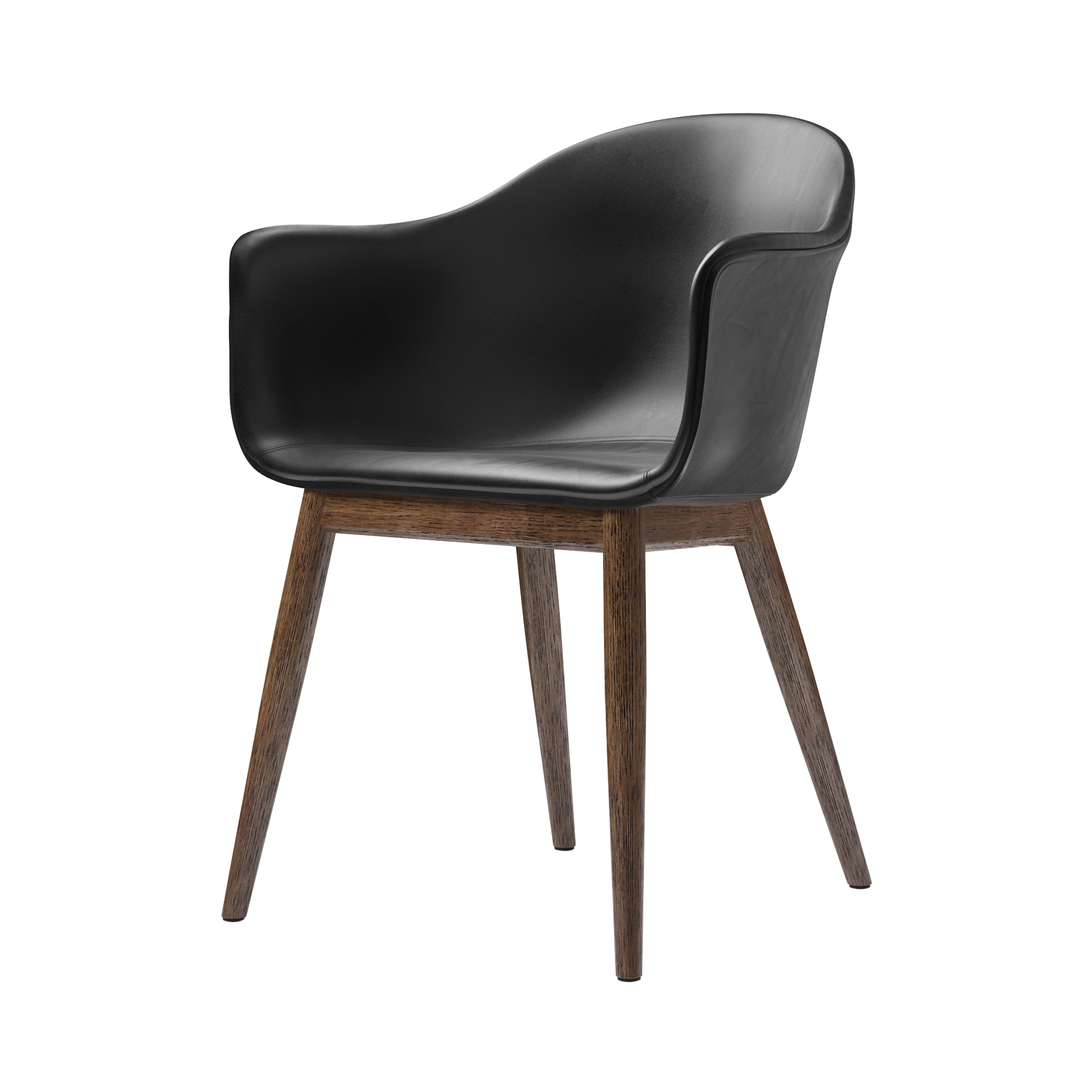 Harbour Dining Chair: Wood Base Upholstered + Dark Stained Oak + Dakar 0842