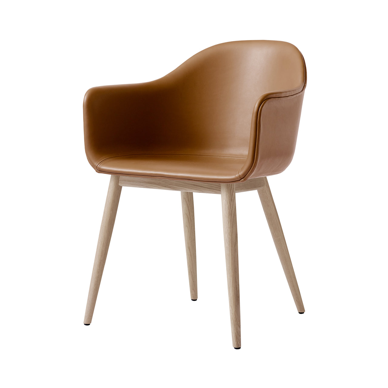 Harbour Dining Chair: Wood Base Upholstered + Natural Oak + Dakar 0250
